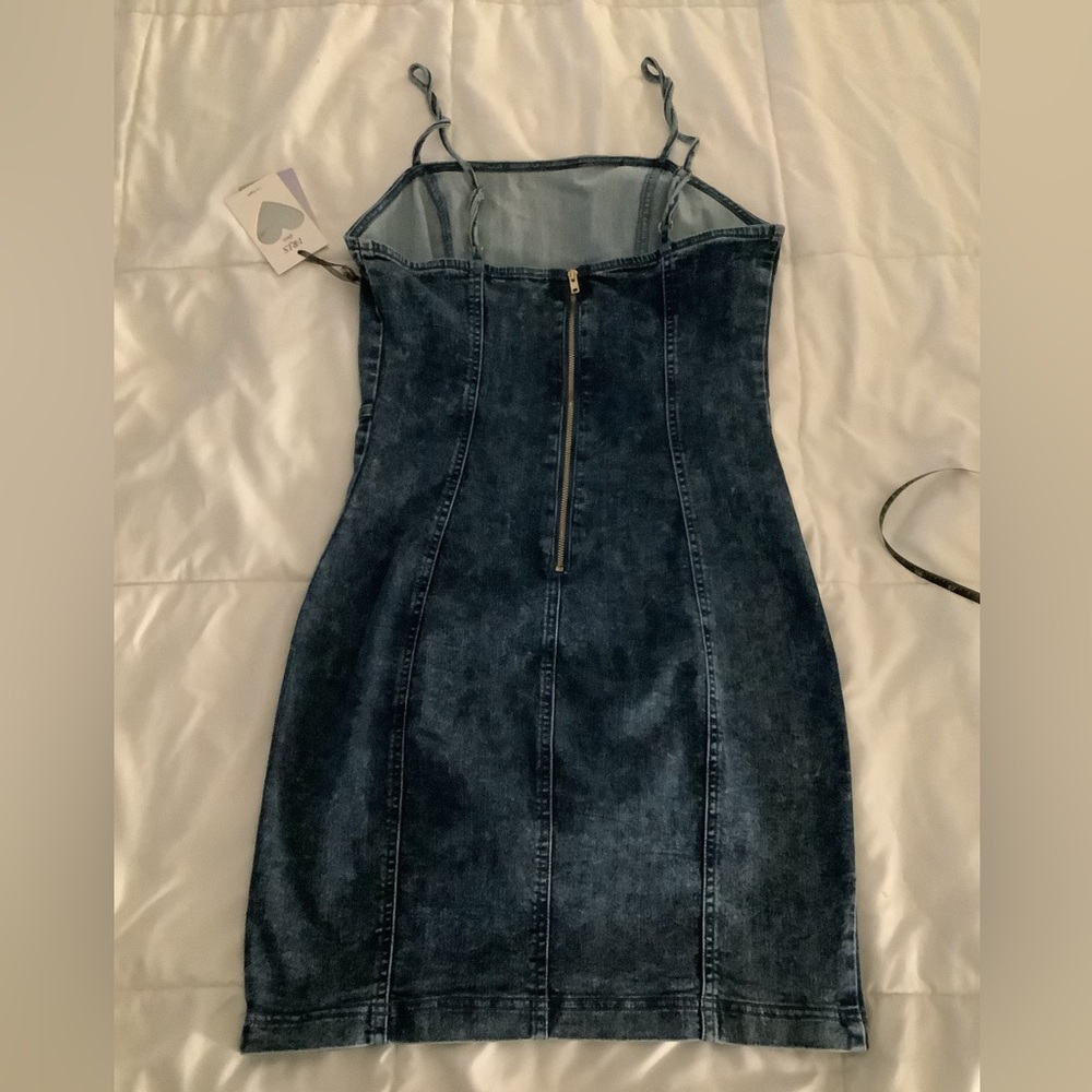 NWT Denim Bodycon Mini Dress - Picture 2 of 6